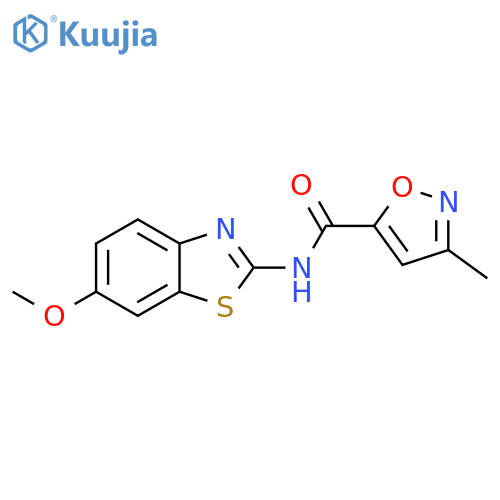 N-(6-methoxy-1,3-benzothiazol-2-yl)-3-methyl-1,2-oxazole-5-carboxamide structure
