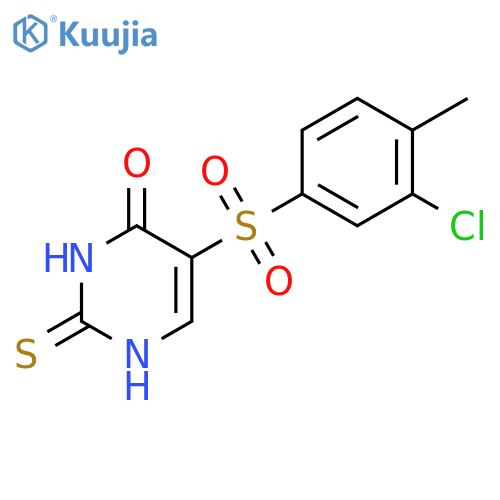 5-(3-chloro-4-methylbenzenesulfonyl)-2-sulfanylidene-1,2,3,4-tetrahydropyrimidin-4-one structure