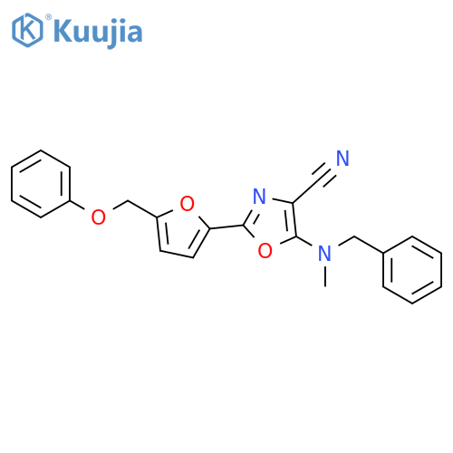 5-benzyl(methyl)amino-2-5-(phenoxymethyl)furan-2-yl-1,3-oxazole-4-carbonitrile structure