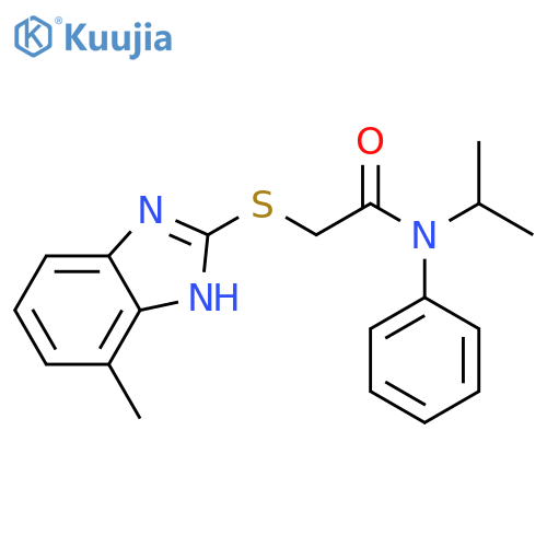 2-(4-methyl-1H-1,3-benzodiazol-2-yl)sulfanyl-N-phenyl-N-(propan-2-yl)acetamide structure