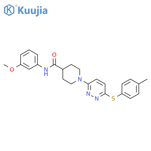 N-(3-methoxyphenyl)-1-{6-(4-methylphenyl)sulfanylpyridazin-3-yl}piperidine-4-carboxamide structure