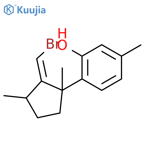 2-[(1s,2e,3s)-2-(bromomethylidene)-1,3-dimethylcyclopentyl]-5-methylphenol structure