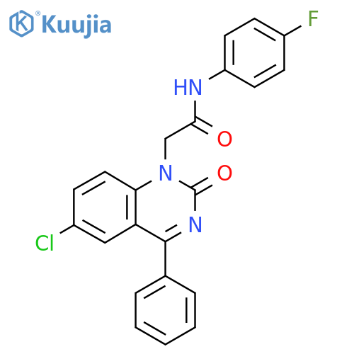 2-(6-chloro-2-oxo-4-phenyl-1,2-dihydroquinazolin-1-yl)-N-(4-fluorophenyl)acetamide structure