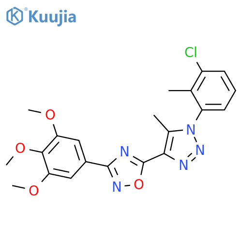 5-[1-(3-chloro-2-methylphenyl)-5-methyltriazol-4-yl]-3-(3,4,5-trimethoxyphenyl)-1,2,4-oxadiazole structure