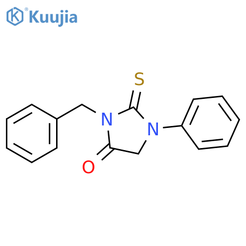4-Imidazolidinone, 1-phenyl-3-(phenylmethyl)-2-thioxo- structure