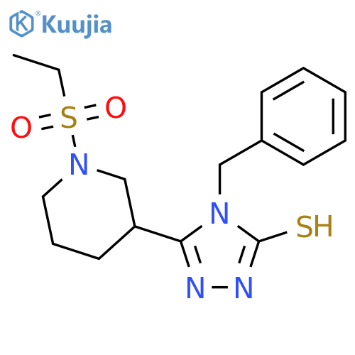 4-Benzyl-5-(1-(ethylsulfonyl)piperidin-3-yl)-4H-1,2,4-triazole-3-thiol structure