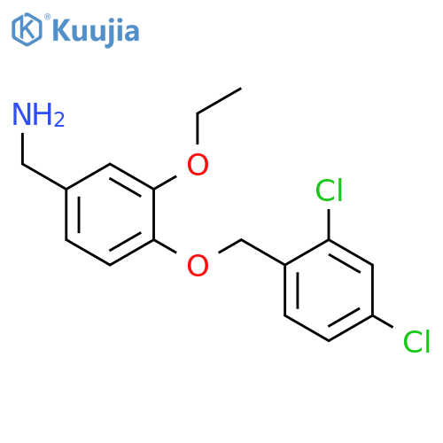 1-{4-(2,4-dichlorophenyl)methoxy-3-ethoxyphenyl}methanamine structure