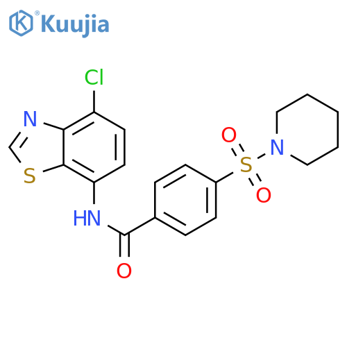 N-(4-chloro-1,3-benzothiazol-7-yl)-4-(piperidine-1-sulfonyl)benzamide structure