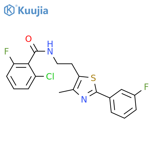 2-chloro-6-fluoro-N-{2-2-(3-fluorophenyl)-4-methyl-1,3-thiazol-5-ylethyl}benzamide structure