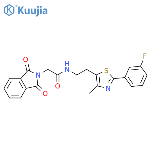 2-(1,3-dioxoisoindol-2-yl)-N-[2-[2-(3-fluorophenyl)-4-methyl-1,3-thiazol-5-yl]ethyl]acetamide structure