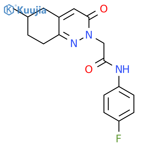 N-(4-fluorophenyl)-2-(6-methyl-3-oxo-2,3,5,6,7,8-hexahydrocinnolin-2-yl)acetamide structure