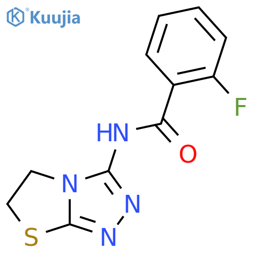 2-fluoro-N-{5H,6H-1,2,4triazolo3,4-b1,3thiazol-3-yl}benzamide structure