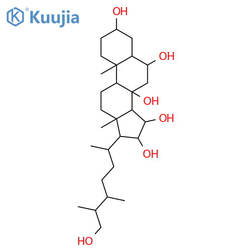 (3beta,5alpha,6alpha,15alpha,16beta,24xi)-ergostane-3,6,8,15,16,26-hexol structure