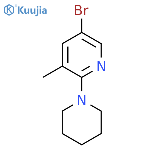 5-Bromo-3-methyl-2-(1-piperidinyl)pyridine structure