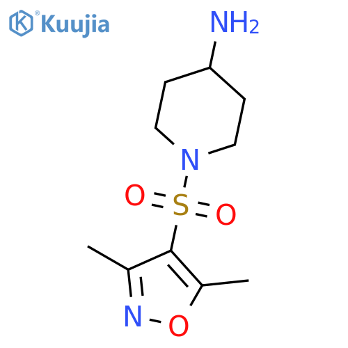 1-((3,5-dimethylisoxazol-4-yl)sulfonyl)piperidin-4-amine structure