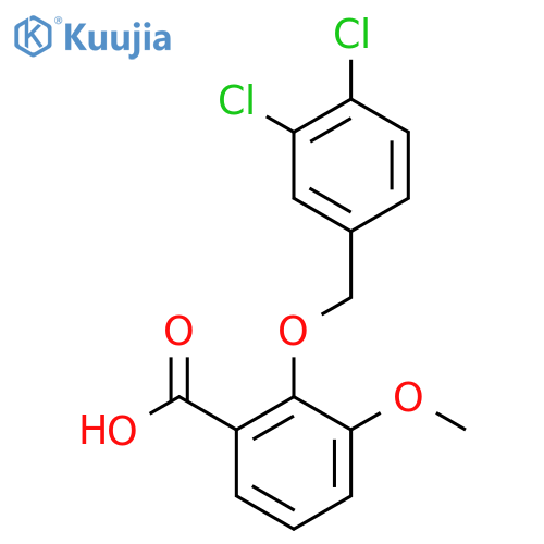 2-[(3,4-Dichlorobenzyl)oxy]-3-methoxybenzoic acid structure