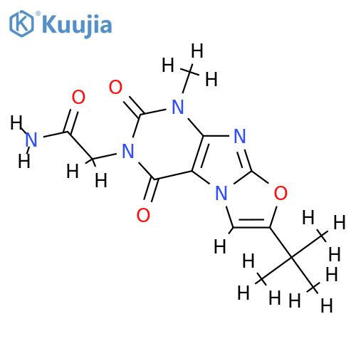 2-{7-tert-butyl-1-methyl-2,4-dioxo-1H,2H,3H,4H-1,3oxazolo3,2-gpurin-3-yl}acetamide structure