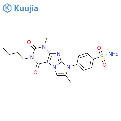 4-{3-butyl-1,7-dimethyl-2,4-dioxo-1H,2H,3H,4H,8H-imidazo1,2-gpurin-8-yl}benzene-1-sulfonamide structure