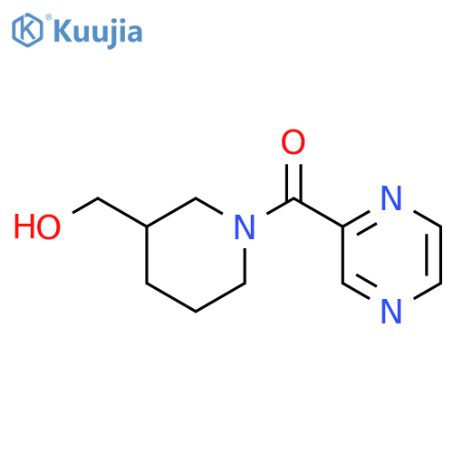 [3-(Hydroxymethyl)-1-piperidinyl]-2-pyrazinylmethanone structure
