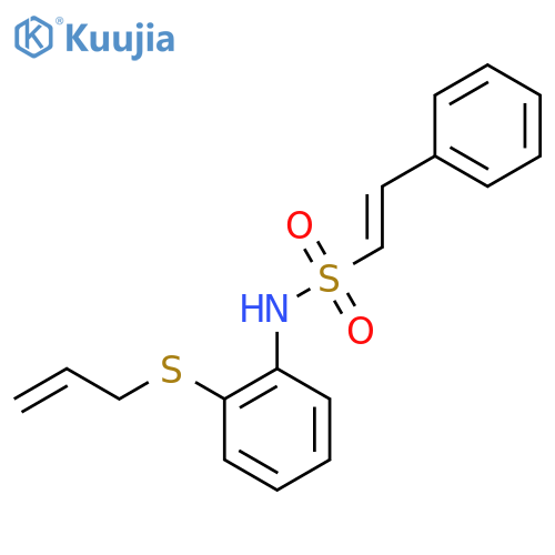 2-phenyl-N-[2-(prop-2-en-1-ylsulfanyl)phenyl]ethene-1-sulfonamide structure
