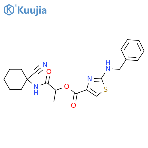1-[(1-Cyanocyclohexyl)carbamoyl]ethyl 2-(benzylamino)-1,3-thiazole-4-carboxylate structure