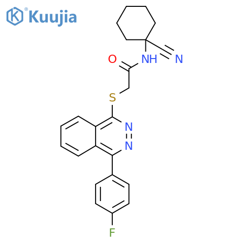 N-(1-cyanocyclohexyl)-2-{[4-(4-fluorophenyl)phthalazin-1-yl]sulfanyl}acetamide structure