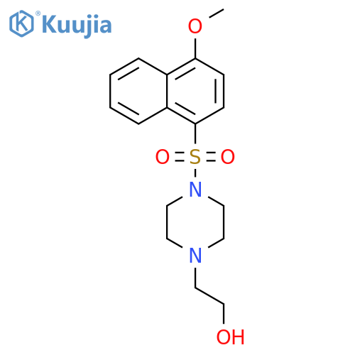 2-{4-(4-methoxynaphthalen-1-yl)sulfonylpiperazin-1-yl}ethan-1-ol structure