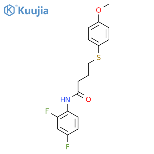 N-(2,4-difluorophenyl)-4-(4-methoxyphenyl)sulfanylbutanamide structure