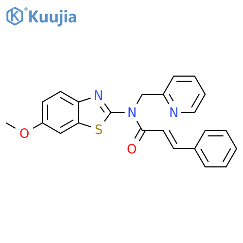 (2E)-N-(6-methoxy-1,3-benzothiazol-2-yl)-3-phenyl-N-(pyridin-2-yl)methylprop-2-enamide structure