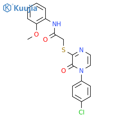 2-{4-(4-chlorophenyl)-3-oxo-3,4-dihydropyrazin-2-ylsulfanyl}-N-(2-methoxyphenyl)acetamide structure