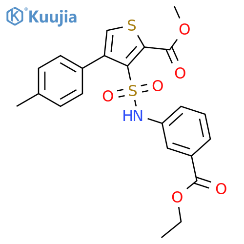methyl 3-{3-(ethoxycarbonyl)phenylsulfamoyl}-4-(4-methylphenyl)thiophene-2-carboxylate structure