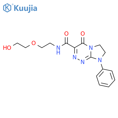 N-2-(2-hydroxyethoxy)ethyl-4-oxo-8-phenyl-4H,6H,7H,8H-imidazo2,1-c1,2,4triazine-3-carboxamide structure