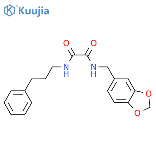 N-(2H-1,3-benzodioxol-5-yl)methyl-N'-(3-phenylpropyl)ethanediamide structure