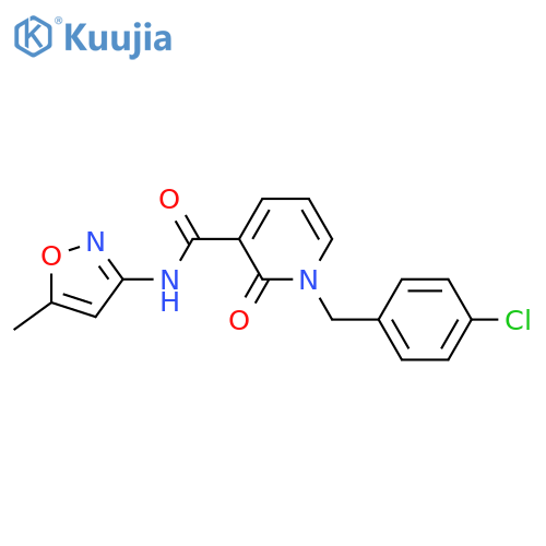 1-(4-chlorophenyl)methyl-N-(5-methyl-1,2-oxazol-3-yl)-2-oxo-1,2-dihydropyridine-3-carboxamide structure