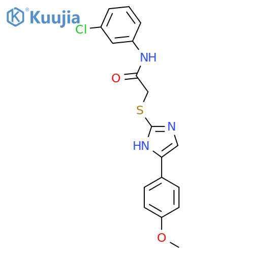 N-(3-chlorophenyl)-2-{5-(4-methoxyphenyl)-1H-imidazol-2-ylsulfanyl}acetamide structure