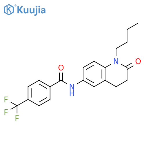 N-(1-butyl-2-oxo-1,2,3,4-tetrahydroquinolin-6-yl)-4-(trifluoromethyl)benzamide structure