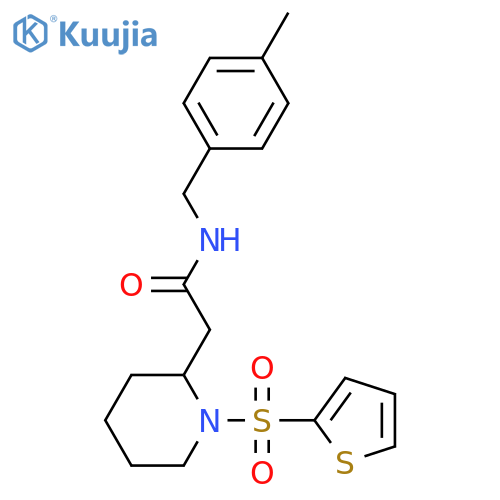 N-(4-methylphenyl)methyl-2-1-(thiophene-2-sulfonyl)piperidin-2-ylacetamide structure