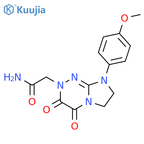 2-8-(4-methoxyphenyl)-3,4-dioxo-2H,3H,4H,6H,7H,8H-imidazo2,1-c1,2,4triazin-2-ylacetamide structure