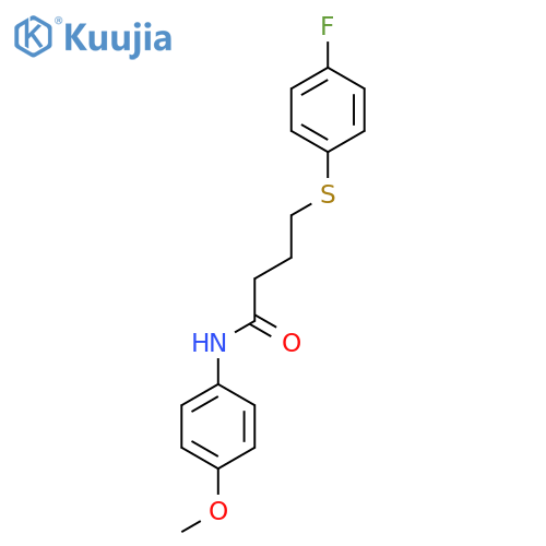 4-(4-fluorophenyl)sulfanyl-N-(4-methoxyphenyl)butanamide structure