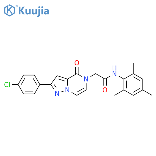 2-2-(4-chlorophenyl)-4-oxo-4H,5H-pyrazolo1,5-apyrazin-5-yl-N-(2,4,6-trimethylphenyl)acetamide structure