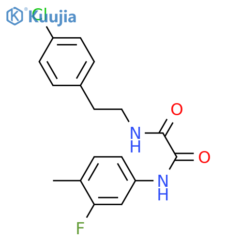 N'-2-(4-chlorophenyl)ethyl-N-(3-fluoro-4-methylphenyl)ethanediamide structure