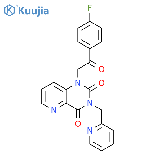 1-2-(4-fluorophenyl)-2-oxoethyl-3-(pyridin-2-yl)methyl-1H,2H,3H,4H-pyrido3,2-dpyrimidine-2,4-dione structure