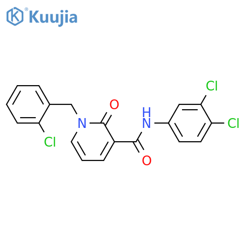 1-(2-chlorophenyl)methyl-N-(3,4-dichlorophenyl)-2-oxo-1,2-dihydropyridine-3-carboxamide structure