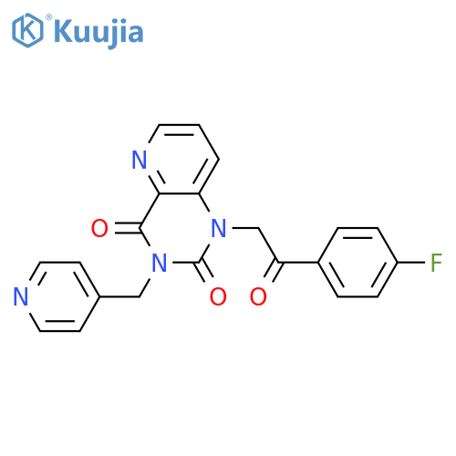 1-2-(4-fluorophenyl)-2-oxoethyl-3-(pyridin-4-yl)methyl-1H,2H,3H,4H-pyrido3,2-dpyrimidine-2,4-dione structure