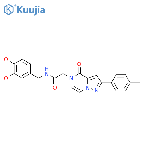 N-(3,4-dimethoxyphenyl)methyl-2-2-(4-methylphenyl)-4-oxo-4H,5H-pyrazolo1,5-apyrazin-5-ylacetamide structure