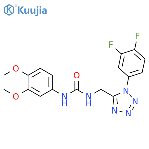 3-{1-(3,4-difluorophenyl)-1H-1,2,3,4-tetrazol-5-ylmethyl}-1-(3,4-dimethoxyphenyl)urea structure