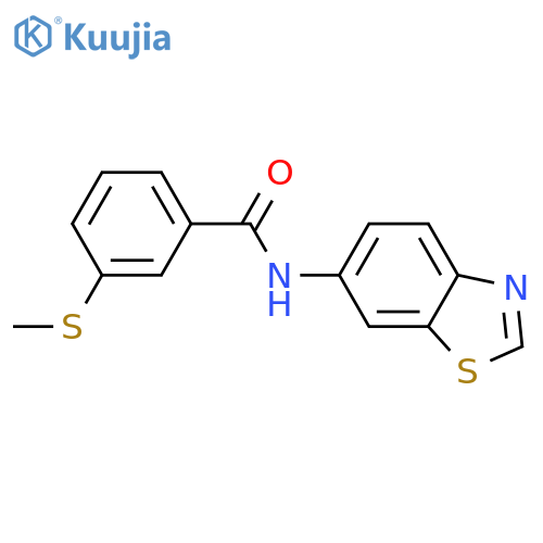 N-(1,3-benzothiazol-6-yl)-3-(methylsulfanyl)benzamide structure
