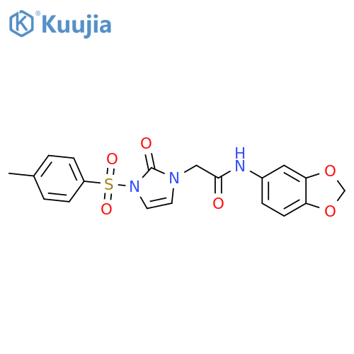 N-(2H-1,3-benzodioxol-5-yl)-2-3-(4-methylbenzenesulfonyl)-2-oxo-2,3-dihydro-1H-imidazol-1-ylacetamide structure