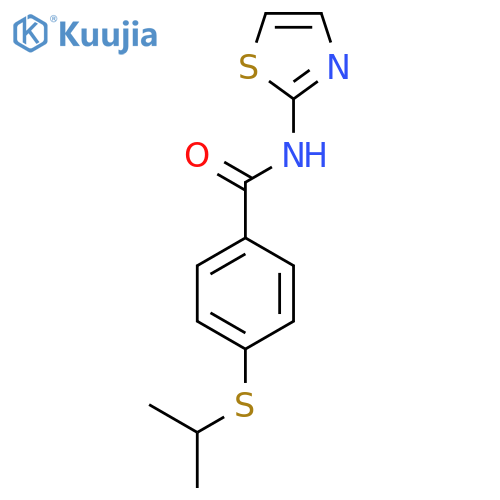 4-(propan-2-ylsulfanyl)-N-(1,3-thiazol-2-yl)benzamide structure