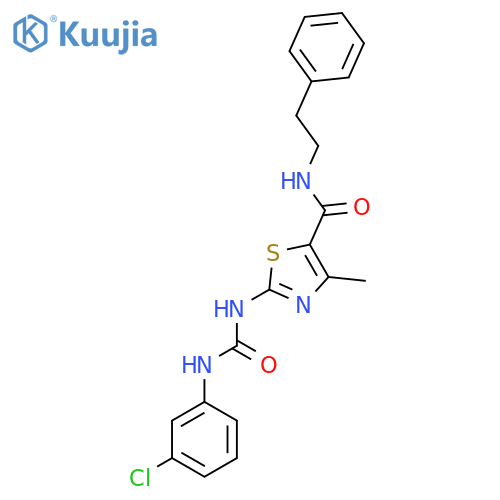2-{(3-chlorophenyl)carbamoylamino}-4-methyl-N-(2-phenylethyl)-1,3-thiazole-5-carboxamide structure